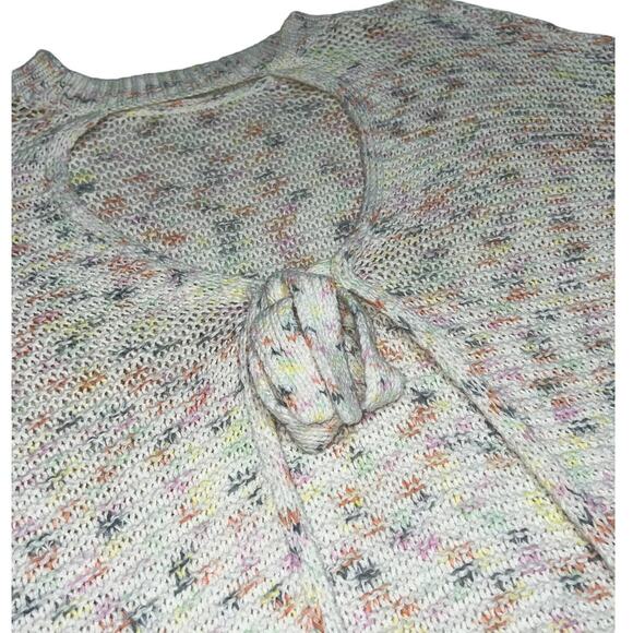 Aerie Cream Multi-Colored Open Back Tie Sweater (Medium) - Picture 7 of 8
